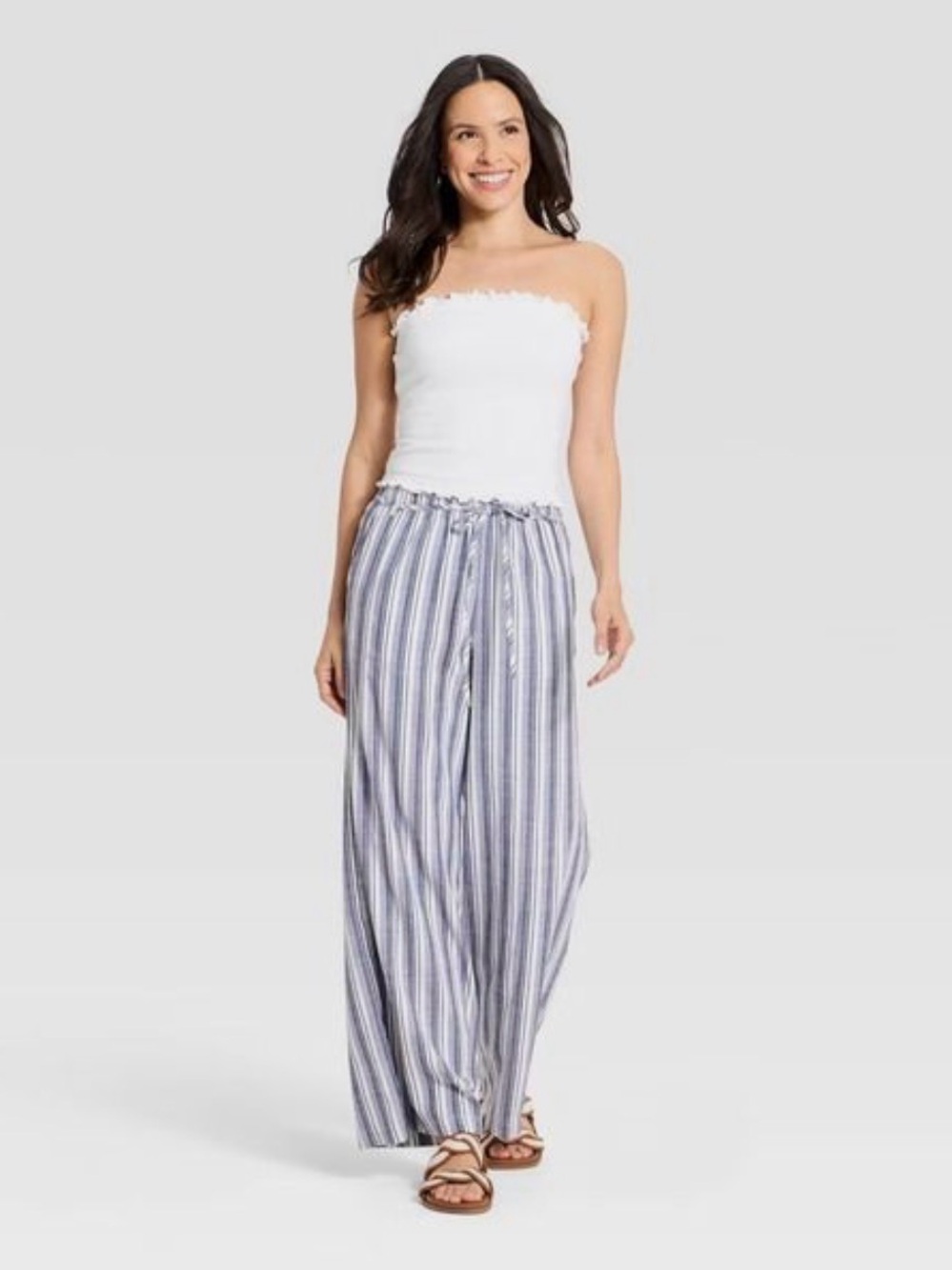Women's Ruffle Edge Tube Top - Universal Thread White Small - Picture 4 of 7
